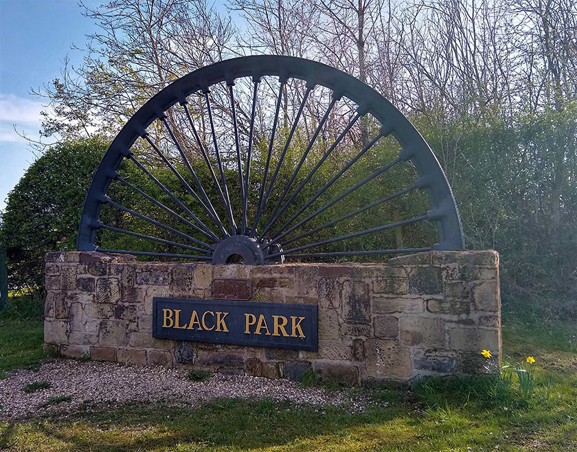 Black Park Colliery modern memorial sign