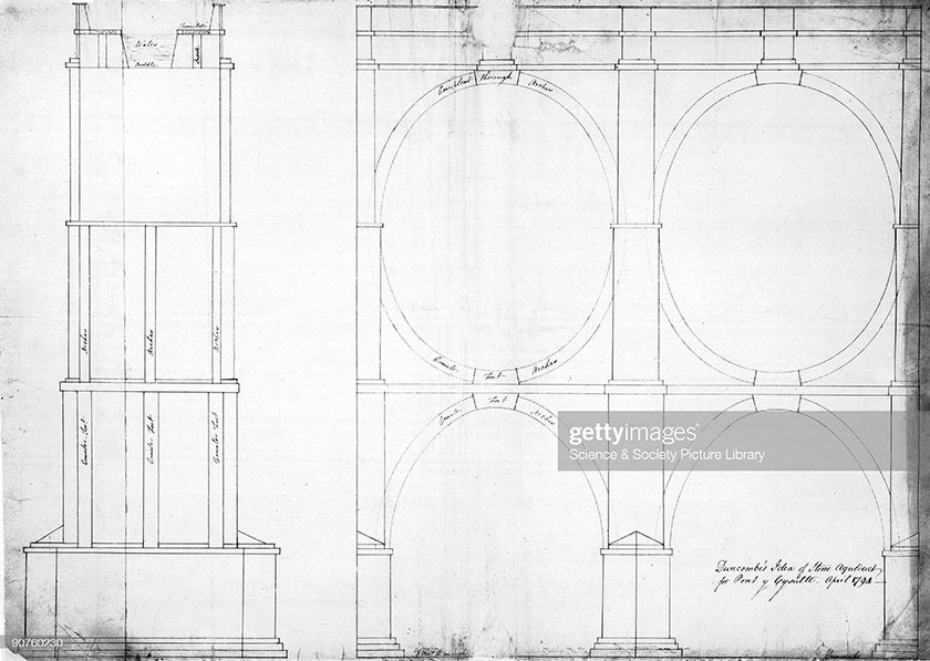 Llun dyfrbont Duncombe Duncombe aqueduct drawing