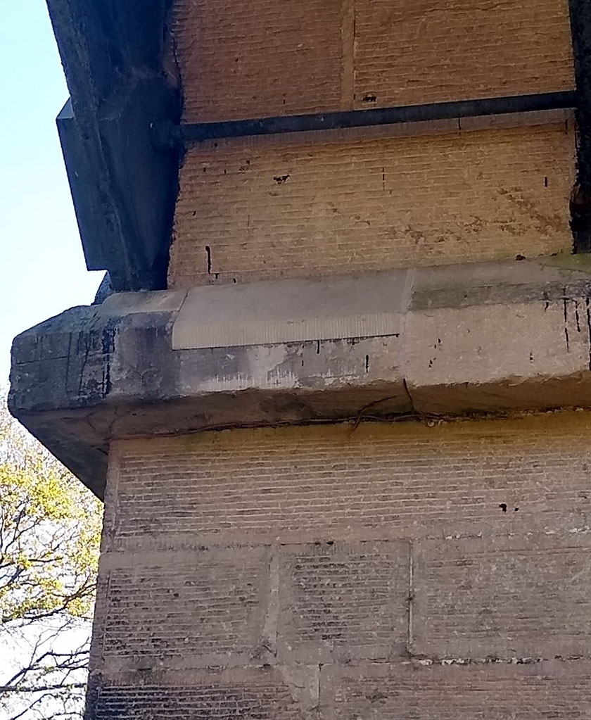 New stone block in Pontcysyllte Aqueduct