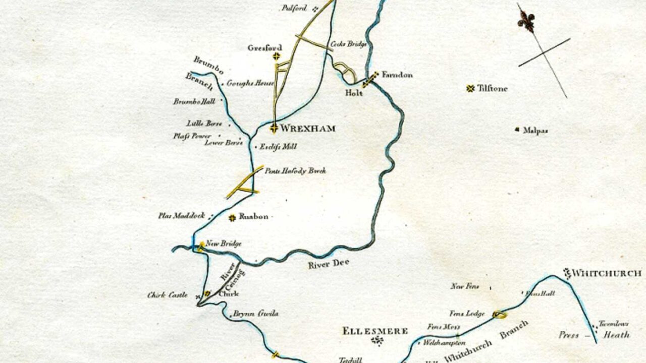 1795 survey map for Llangollen Canal