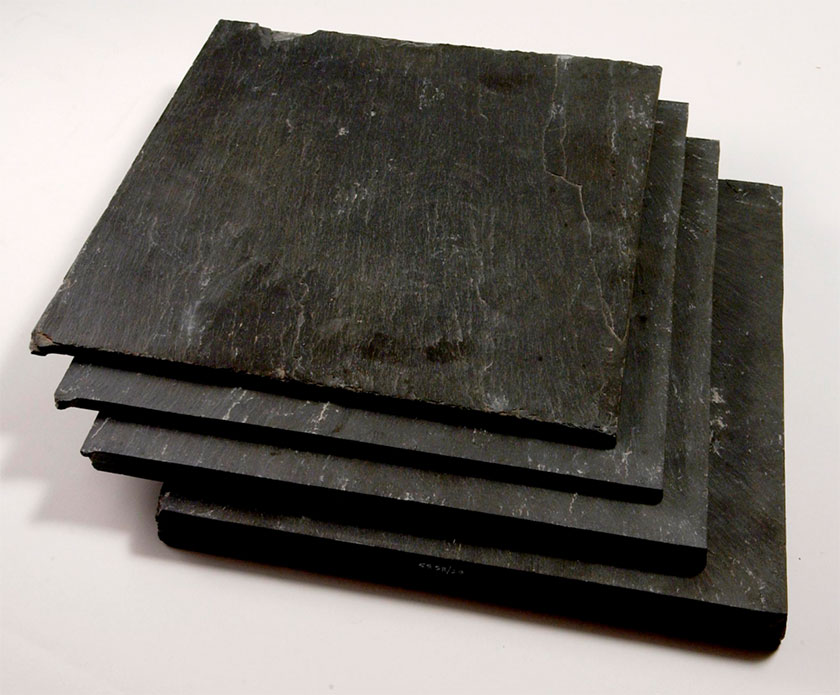 Slate split into various thicknesses