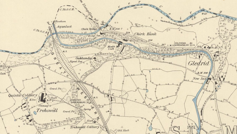 1884 OS map Chirk Bank
